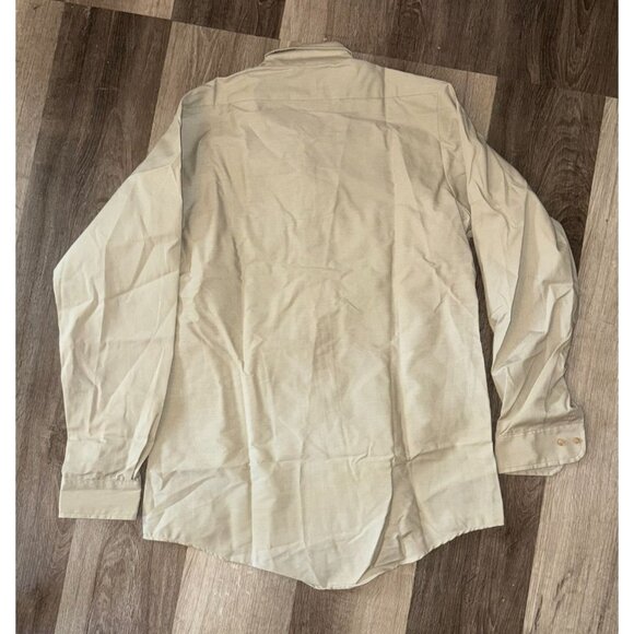 Red Kap Mens Long Sleeve Khaki Work Shirt M 100% Cotton - Picture 4 of 5